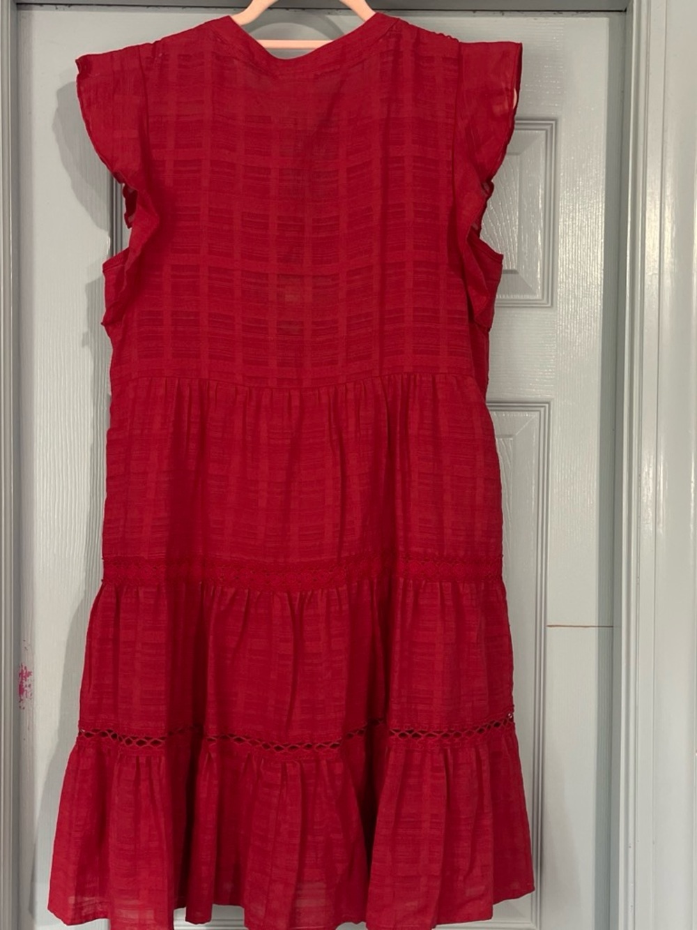 Knox Rose Red Tiered Midi Dress - Picture 3 of 3